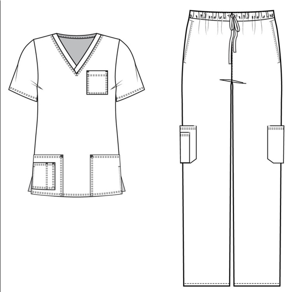 🍒06 7890 MedGear Unisex Scrubs Set PURPLE XSMALL - Picture 2 of 3